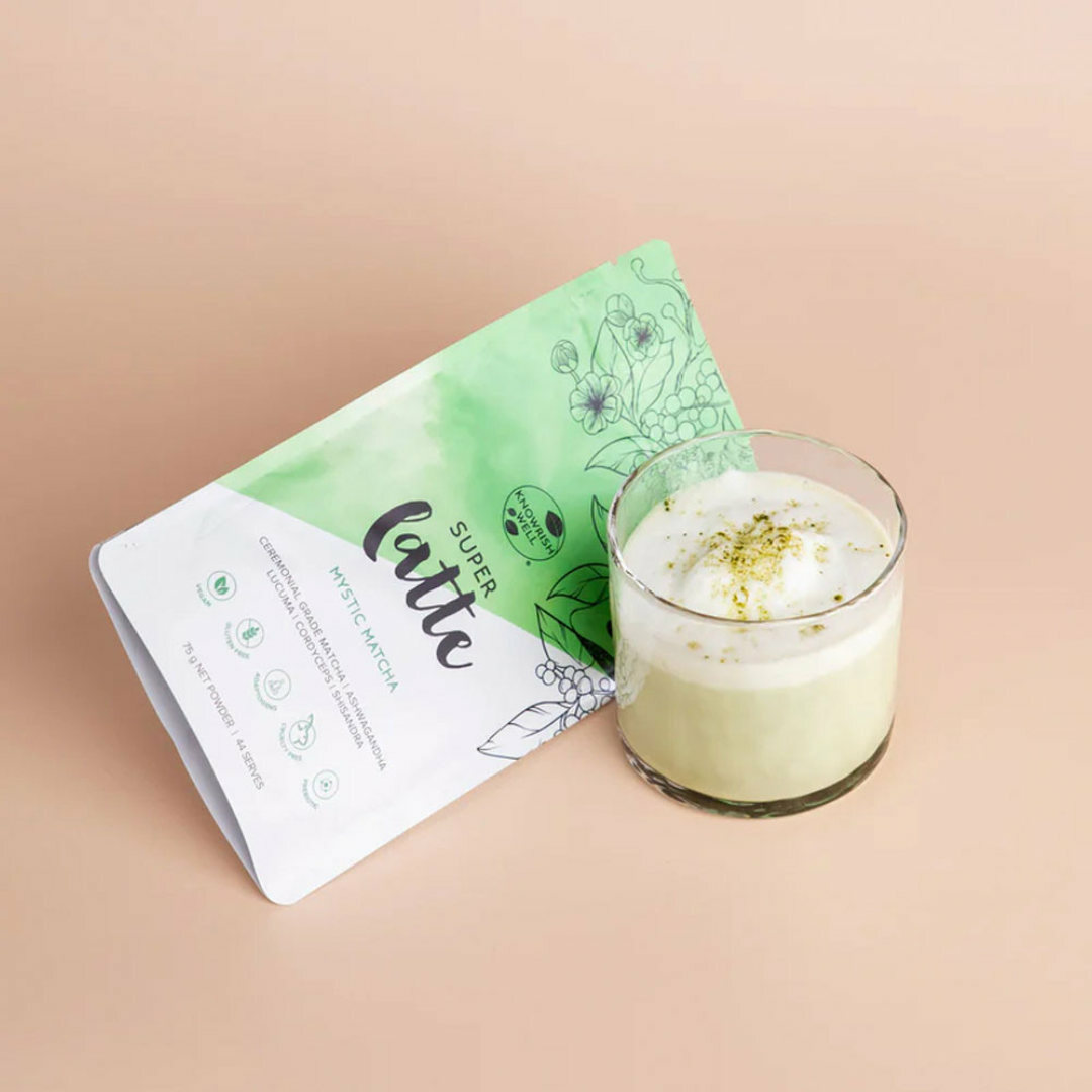 A gentle caffeine boost from organic matcha, adaptogenic herbs, and cordyceps mushrooms. This green coffee alternative is packed with antioxidants and has a creamy texture with an earthy, butterscotch flavour.