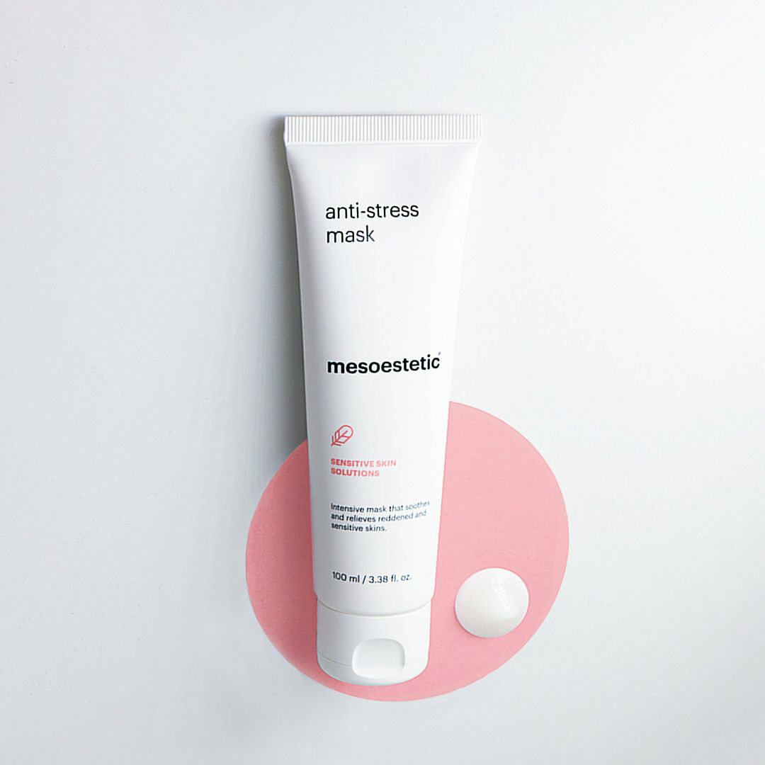 mesoestetic anti-stress mask is an intensive mask that soothes and relieves skin with redness and sensitivity.