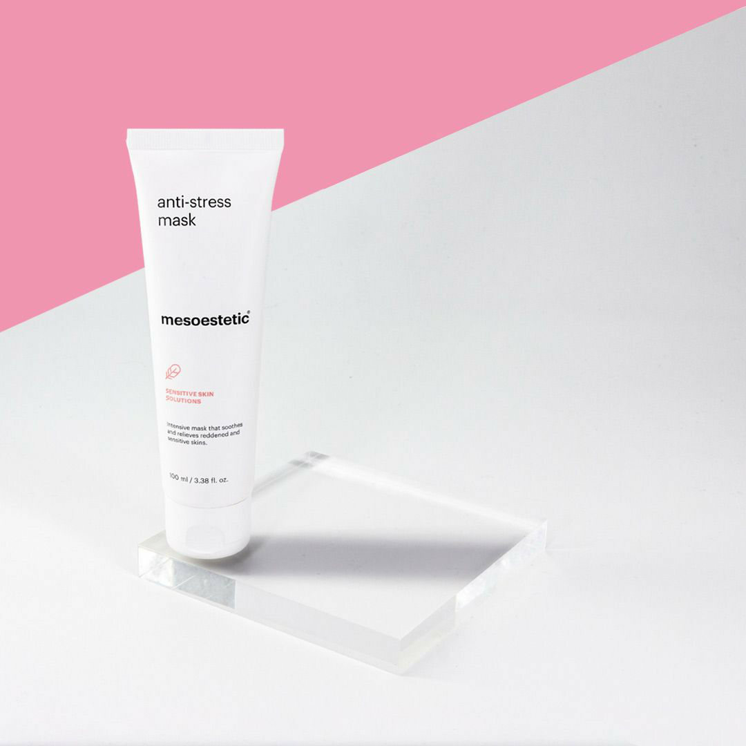 mesoestetic anti-stress mask is an intensive mask that soothes and relieves skin with redness and sensitivity.