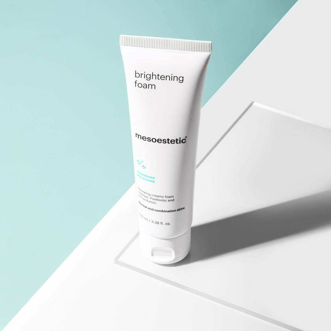 mesoestetic brightening foam - Creamy cleansing foam with AHA’s. Renewer, rebalancing and anti-pollution. Normal and combination skin.