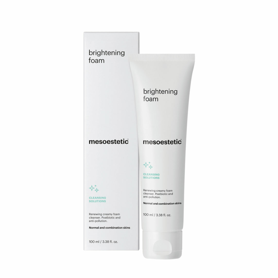 mesoestetic brightening foam - Creamy cleansing foam with AHA’s. Renewer, rebalancing and anti-pollution. Normal and combination skin.