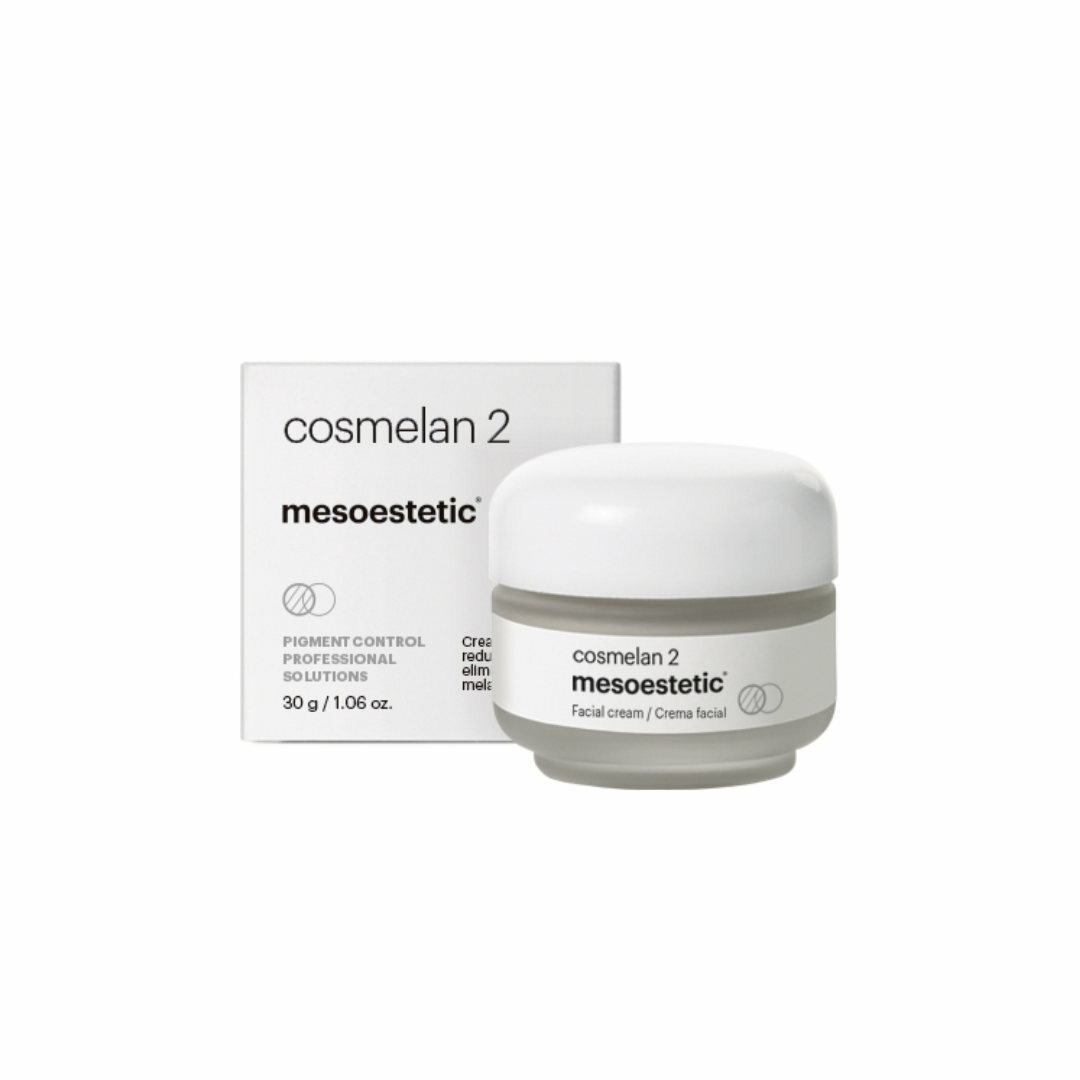 mesoestetic cosmelan 2  - cosmelan 2 is a home cream designed to reduce and control melanin-based skin pigmentation issues on the face.