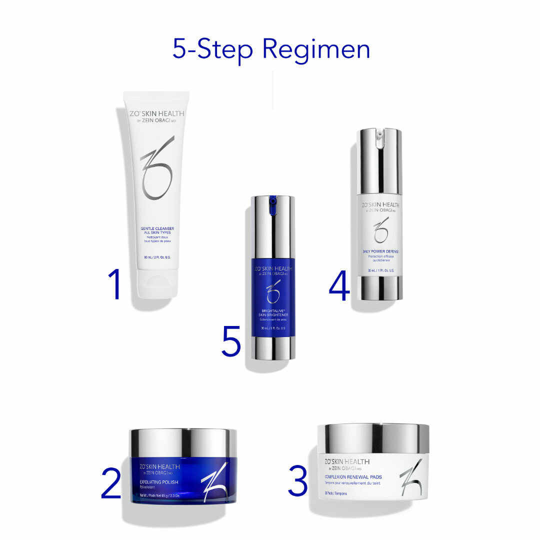 A multi-product skincare system designed for the improvement of visible discoloration without the use of hydroquinone and retinol.