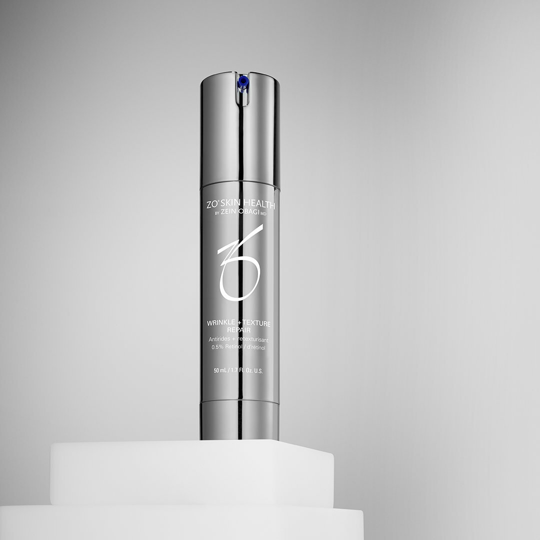 Wrinkle + Texture Repair is a high-potency retinol that restores natural hydration, visibly improving the appearance of wrinkles and refining skin texture.